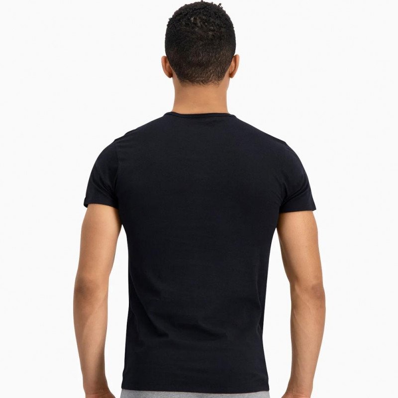 LOT DE 2 T-shirt manches courtes col rond Vêtements Homme BASICR Noir et Uni