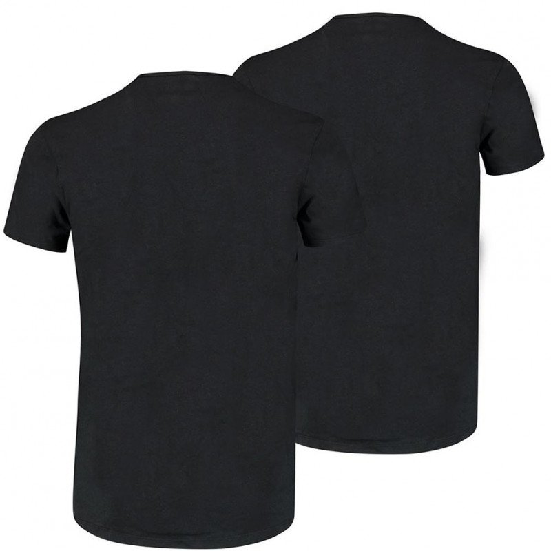 PUMA lot de 2 T-shirts Col V Homme Coton BASICV Noir