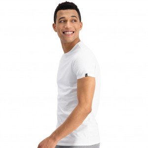 PUMA lot de 2 T-shirts Col V Homme Coton BASICV Blanc