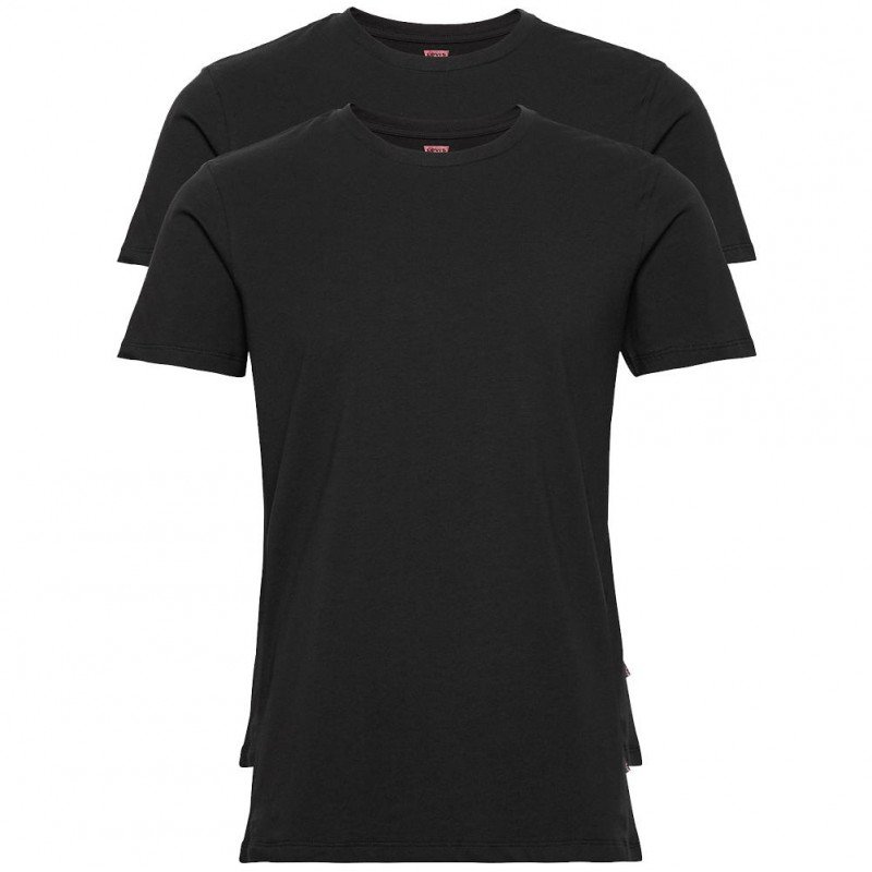 LEVI'S lot de 2 T-shirts Col rond Homme Coton SOLIDR Noir