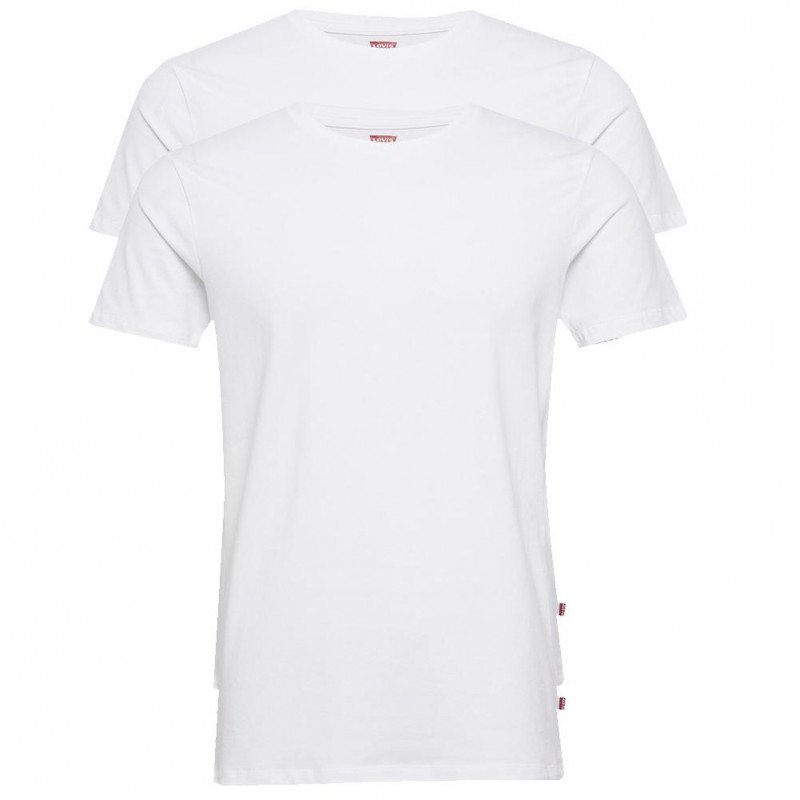 LEVI'S lot de 2 T-shirts Col rond Homme Coton SOLIDR Blanc