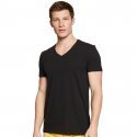 LOT DE 2 T-shirt manches courtes col en V Vêtements Homme SOLIDR Noir et Uni