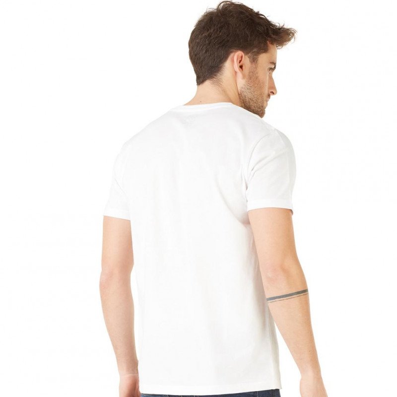 T-shirt manches courtes col rond Homme TSCSKU Blanc et Multicolore