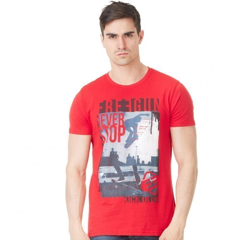 T-shirt manches courtes col rond Homme TSCSTO Rouge et Blanc