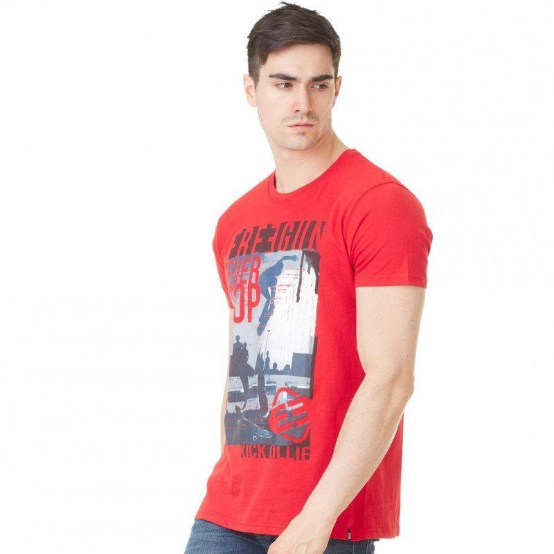 T-shirt manches courtes col rond Homme TSCSTO Rouge et Blanc
