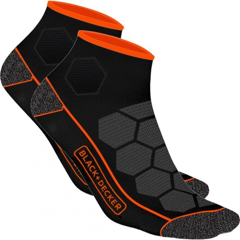 BLACK & DECKER Lot de 2 paires de Socquettes Homme Coton CLTOOLA Noir