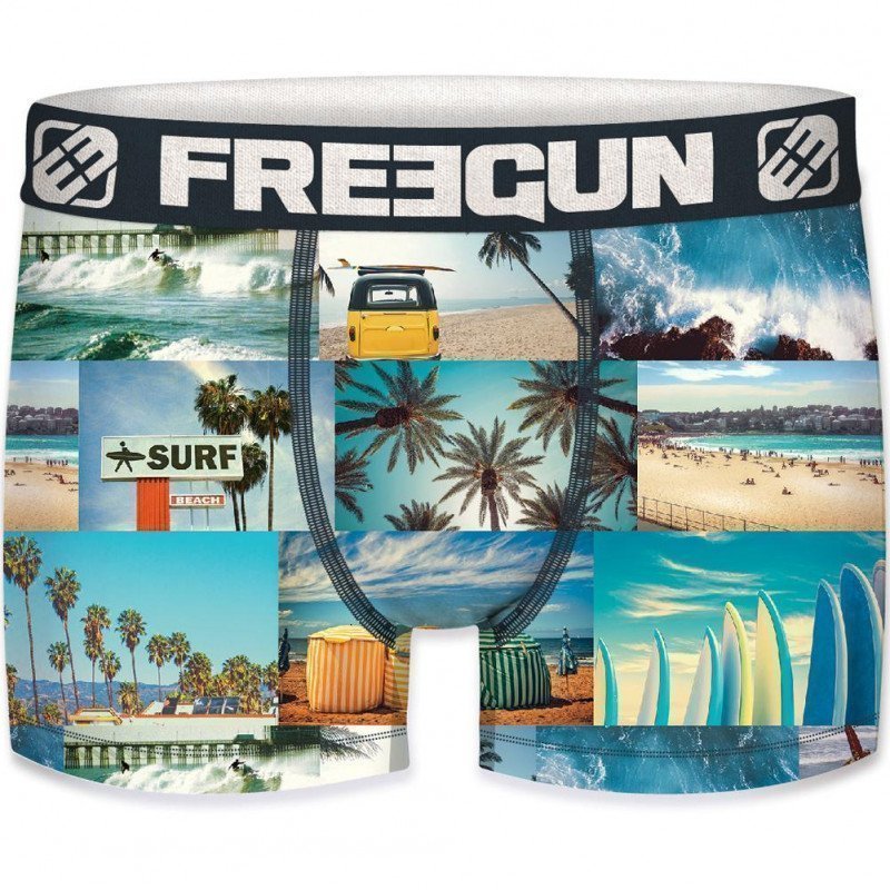 FREEGUN Boxer Homme Microfibre LIF Bleu PREMIUM