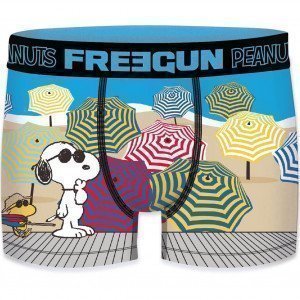 FREEGUN Boxer Homme Microfibre PLA Bleu Noir SNOOPY