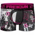 FREEGUN Boxer Homme Microfibre INK Noir Rose PREMIUM