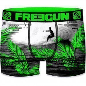 FREEGUN Boxer Homme Microfibre FER Noir Vert PREMIUM