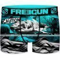 FREEGUN Boxer Homme Microfibre SHA Noir Bleu PREMIUM