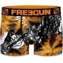 FREEGUN Boxer Homme Microfibre AND Noir Orange PREMIUM