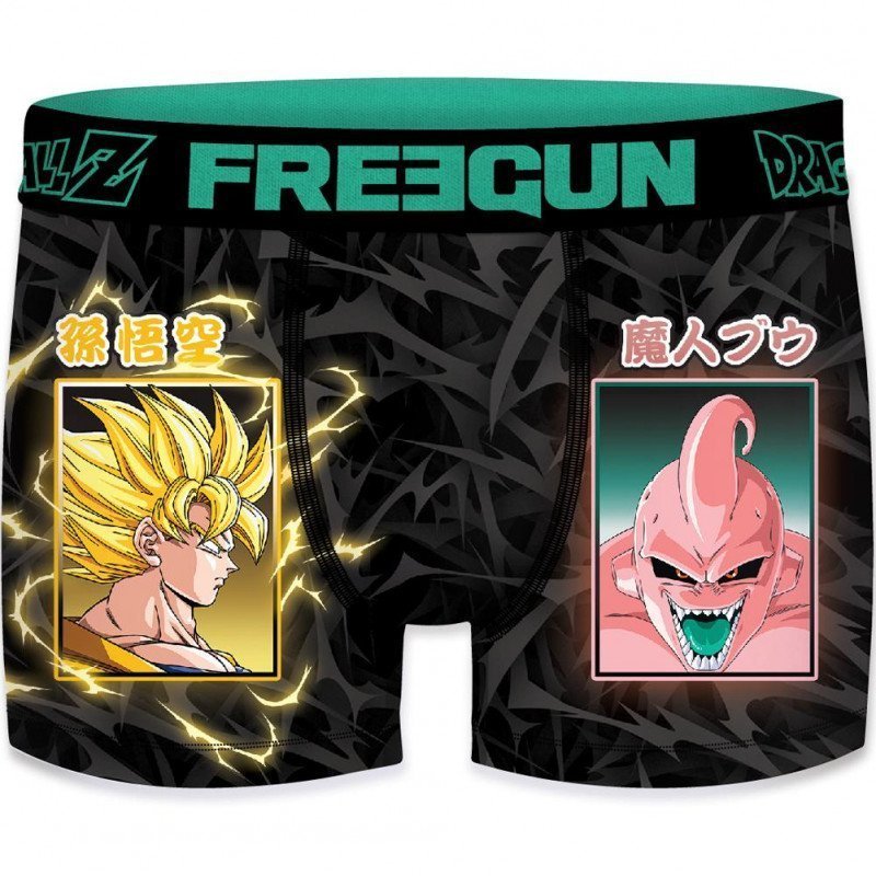 FREEGUN Boxer Homme Microfibre BLO Noir Cyan DRAGON BALL Z