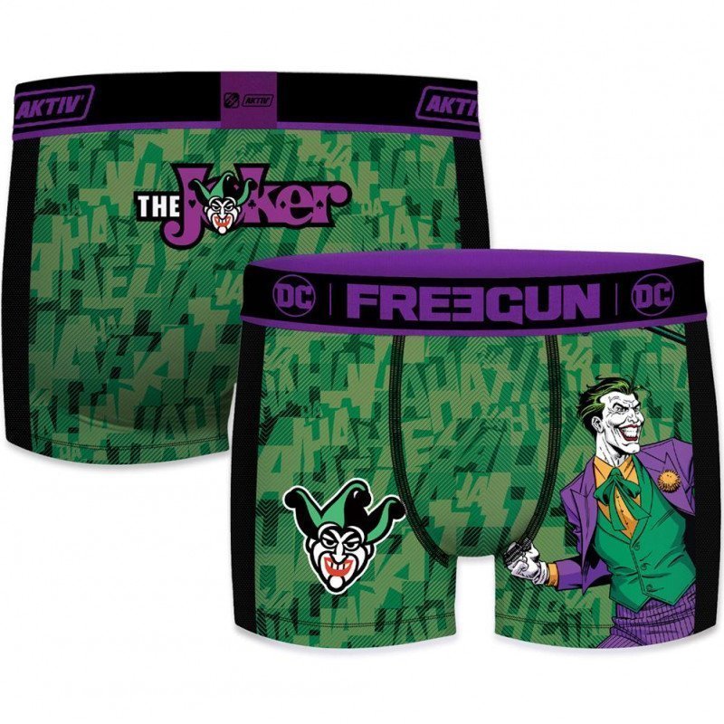 FREEGUN Boxer Homme Microfibre JOKAKT Vert Violet DC COMICS