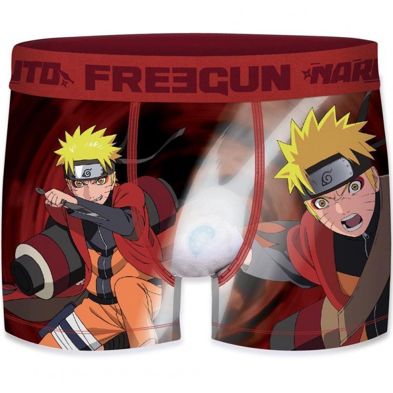 FREEGUN Boxer Homme Microfibre SEN Rouge NARUTO