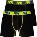 RX SPORT Lot de 2 Boxers Homme Microfibre BMX2ULT Noir Noir