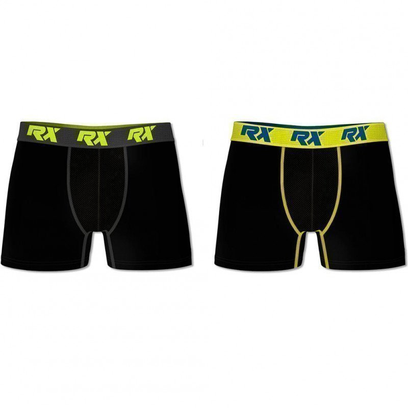 RX SPORT Lot de 2 Boxers Homme Microfibre BMX2ULT Noir Noir