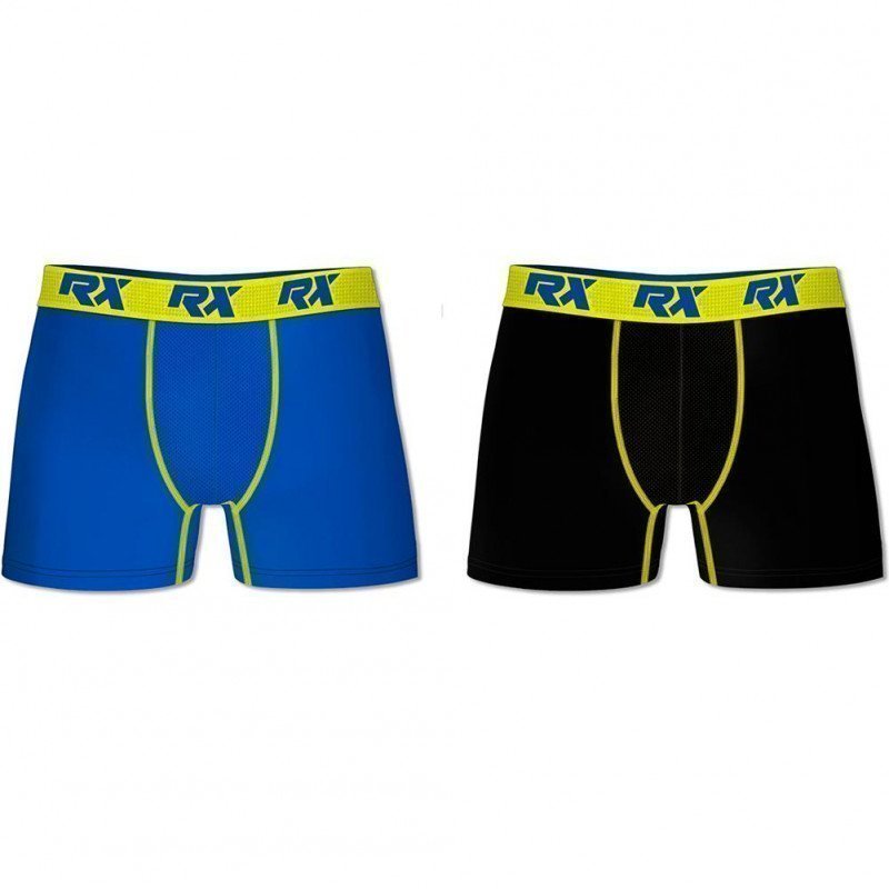 RX SPORT Lot de 2 Boxers Homme Microfibre BMX2ULT Bleu Noir