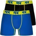 RX SPORT Lot de 2 Boxers Homme Microfibre BMX2ULT Bleu Noir