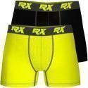 RX SPORT Lot de 2 Boxers Homme Microfibre BMX2ULT Jaune Noir