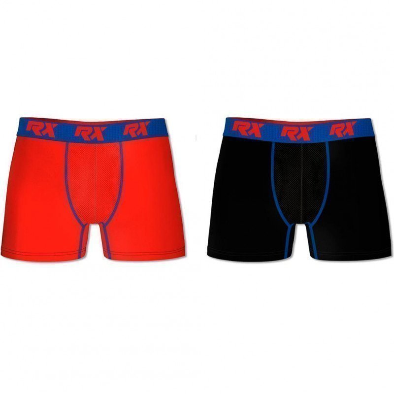 RX SPORT Lot de 2 Boxers Homme Microfibre BMX2ULT Rouge Noir