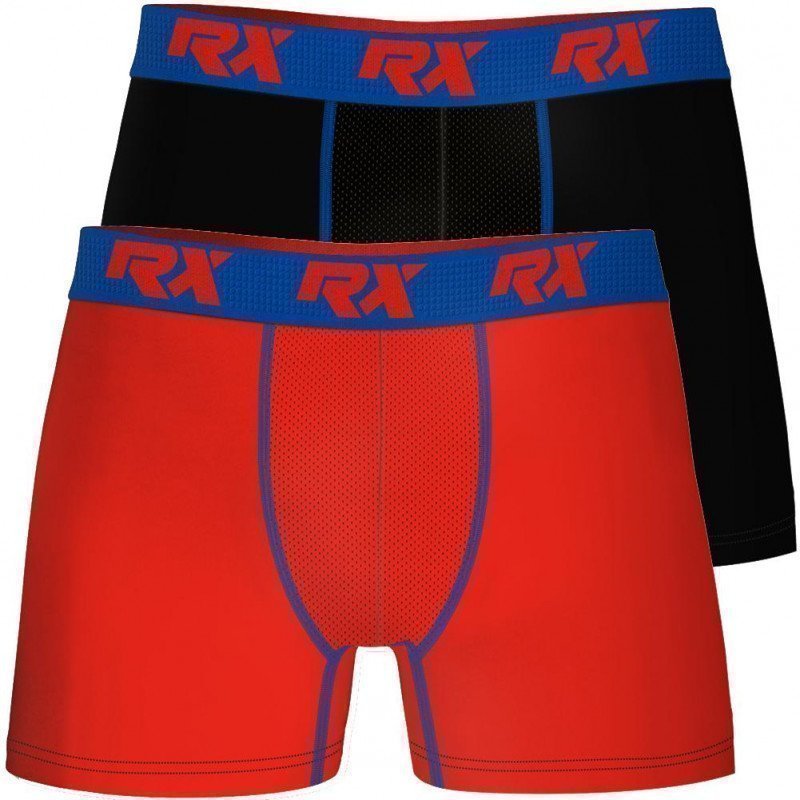 RX SPORT Lot de 2 Boxers Homme Microfibre BMX2ULT Rouge Noir