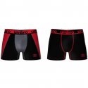 UMBRO Lot de 2 Boxers Homme Microfibre BMX2TECA Rouge Noir