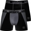 UMBRO Lot de 2 Boxers Homme Microfibre BMX2TECA Gris Noir