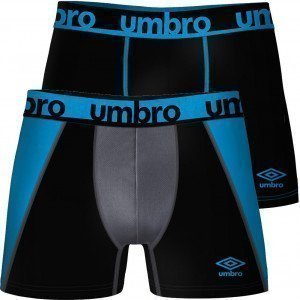 UMBRO Lot de 2 Boxers Homme Microfibre BMX2TECA Bleu Noir