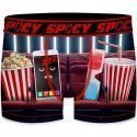 SPICY Boxer Homme Microfibre ASS3 Ciné Bleu Rouge