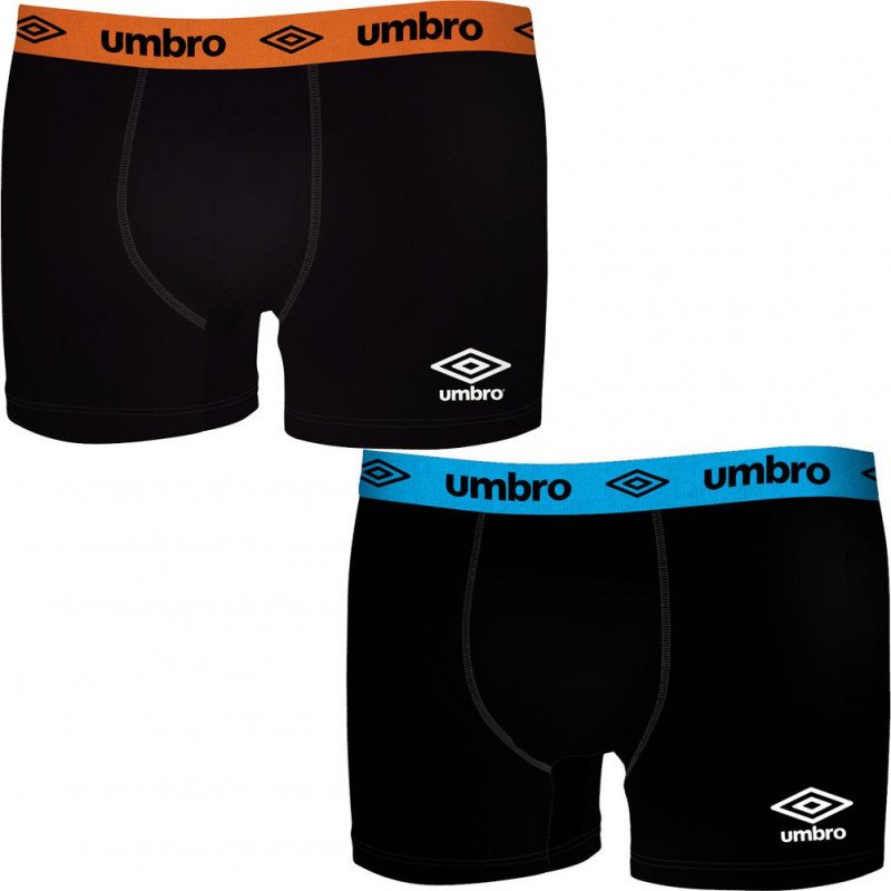 LOT DE 2 Boxer Sous-vêtements Homme BCX2BASS3 Noir et Orange