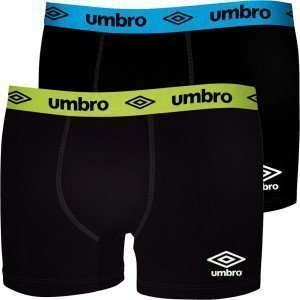 UMBRO Lot de 2 Boxers Homme Coton BCX2BASS3 Noir Vert Bleu