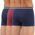 DIM Lot de 3 Boxers Homme Coton BIO Bleu denim Rouge vin