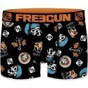 FREEGUN Boxer Homme Microfibre SKA2 Noir Orange PREMIUM