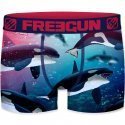 FREEGUN Boxer Homme Microfibre recyclée ORK Bleu Rouge PREMIUM