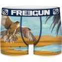 FREEGUN Boxer Homme Microfibre recyclée SAH Bleu Orange PREMIUM