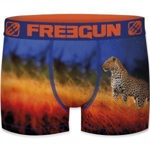 FREEGUN Boxer Homme Microfibre recyclée PAN Bleu Orange PREMIUM