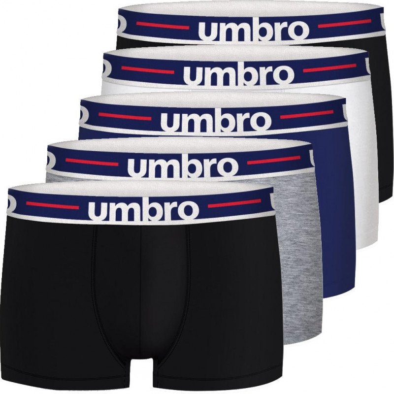 LOT DE 5 Boxer Sous-vêtements Homme UMBGBCX5CLASS3 Noir et Gris