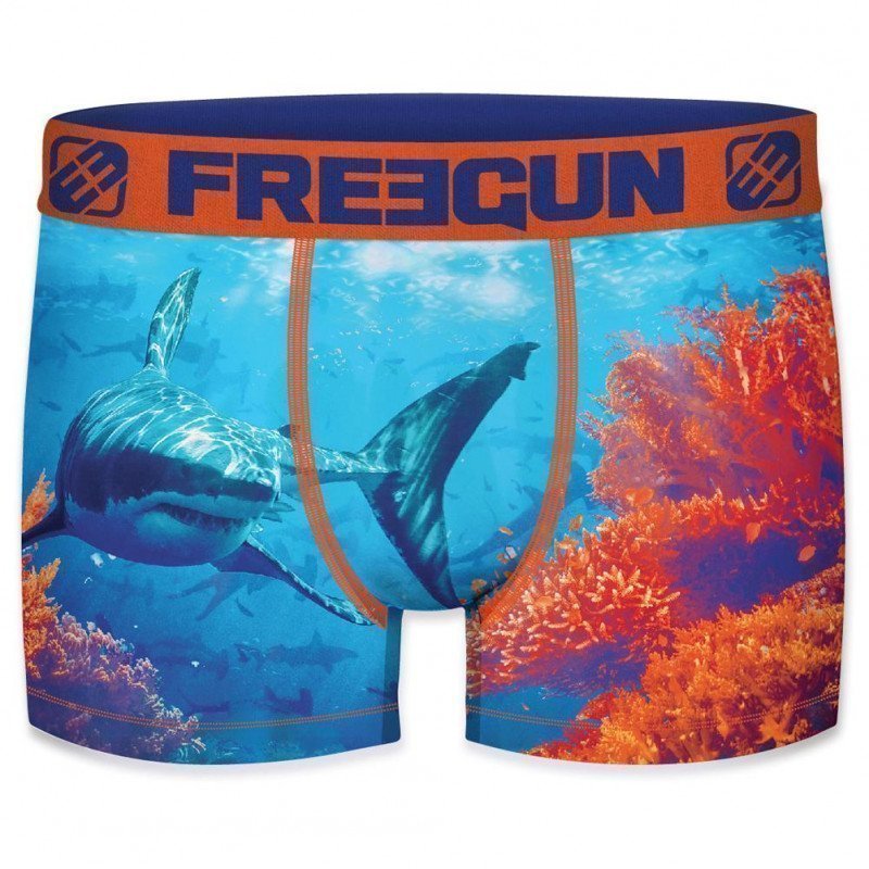 FREEGUN Boxer Garçon Microfibre recyclée SHA Bleu Orange