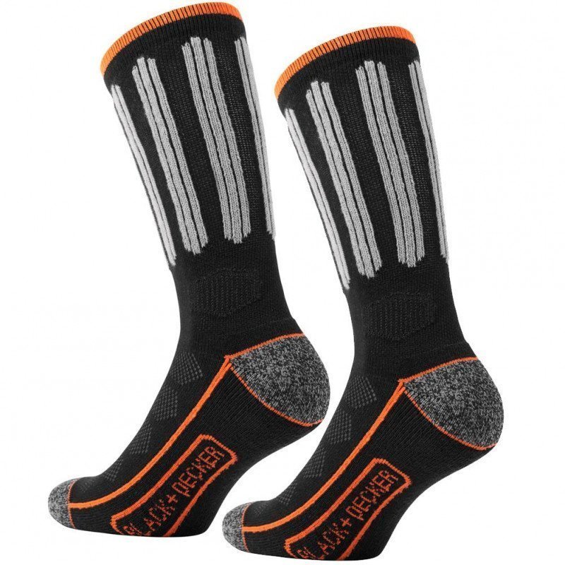 BLACK & DECKER 2 paires de Chaussettes Homme Coton CSTOOLA Noir