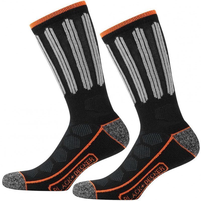 BLACK & DECKER 2 paires de Chaussettes Homme Coton CSTOOLA Noir