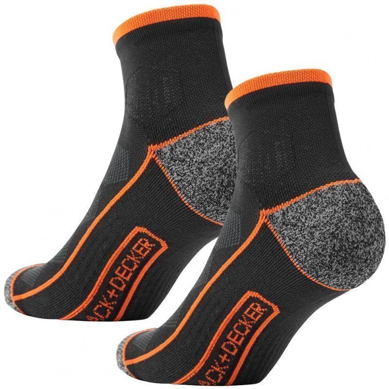 BLACK & DECKER Lot de 2 paires de Socquettes Homme Coton CLTOOLA Noir