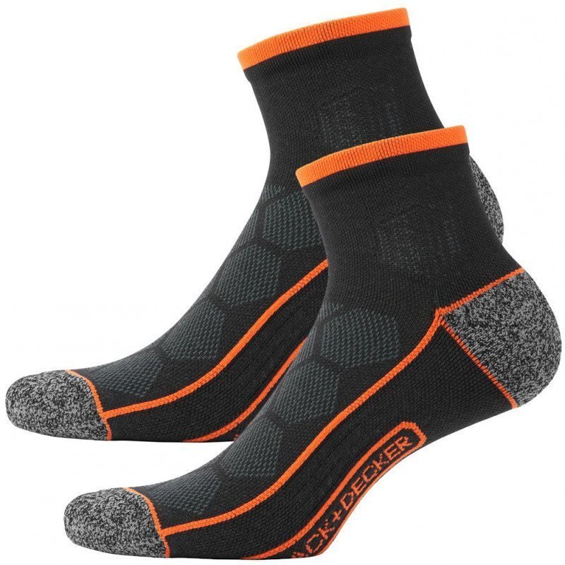 BLACK & DECKER Lot de 2 paires de Socquettes Homme Coton CLTOOLA Noir