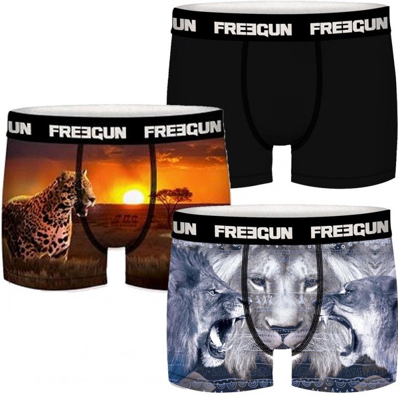 FREEGUN Lot de 3 Boxers Garçon Microfibre PACKX3 Multicolore