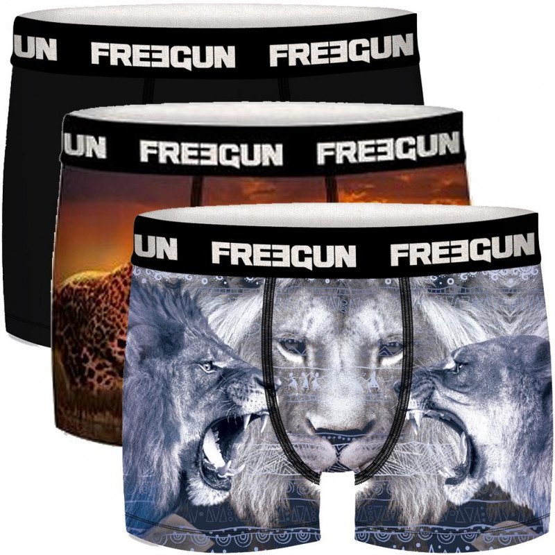 FREEGUN Lot de 3 Boxers Garçon Microfibre PACKX3 Multicolore