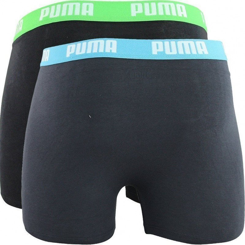 PUMA Lot de 2 Boxers Garçon Coton BASIC Noir Anthracite