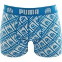 PUMA Boxer Homme Coton ALLOVER Bleu Blanc OLYMPIQUE DE MARSEILLE