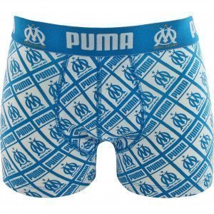 PUMA Boxer Homme Coton ALLOVER Bleu Blanc OLYMPIQUE DE MARSEILLE