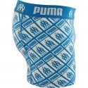 PUMA Boxer Homme Coton ALLOVER Bleu Blanc OLYMPIQUE DE MARSEILLE