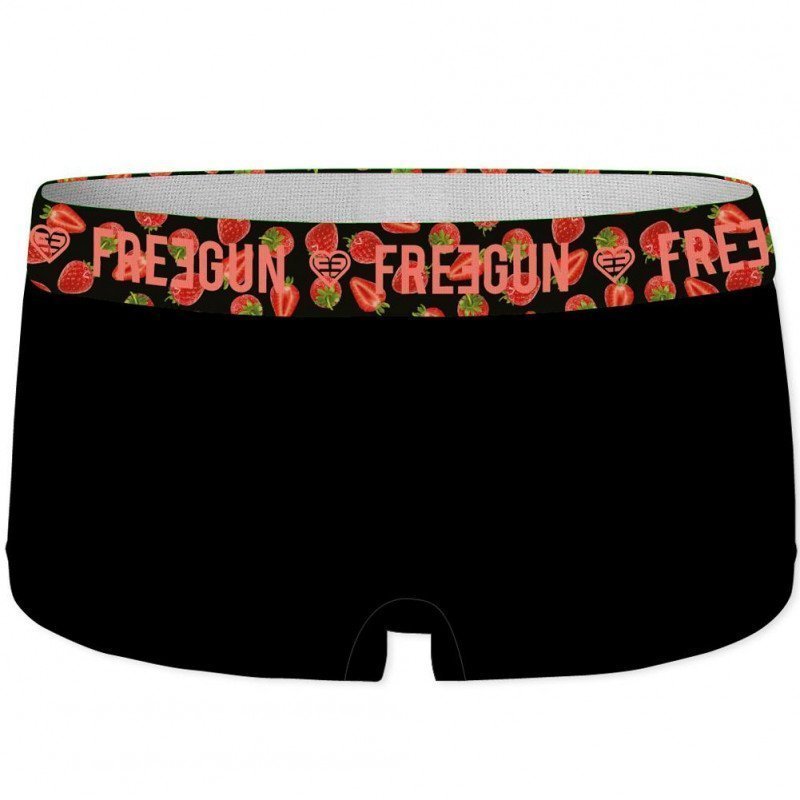 FREEGUN Boxer Femme Coton bio FRAISE Noir